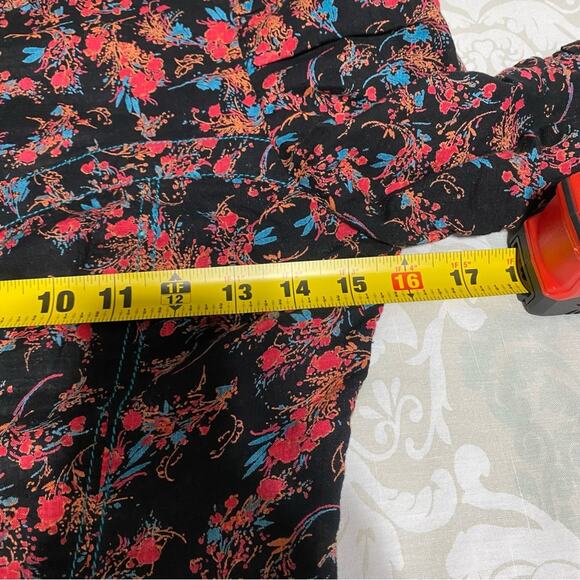 Free People Monica Crop Top in Black Floral Noir XS - Picture 10 of 10